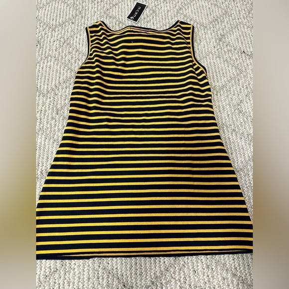 Verve draped sleeveless top mustard and black stripe size M - Picture 2 of 4